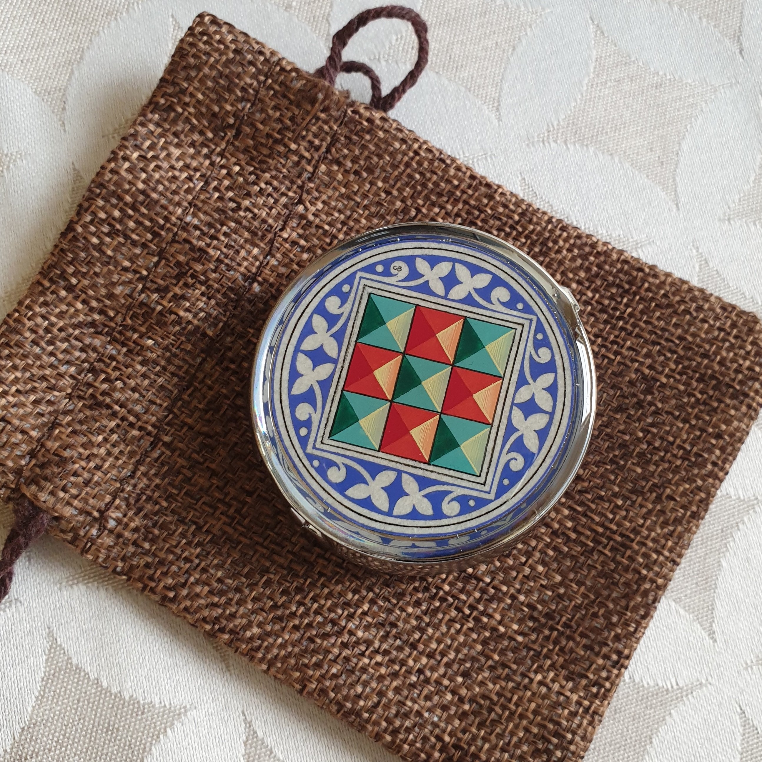 Bo&icirc;te pilulier petit enluminure Florence