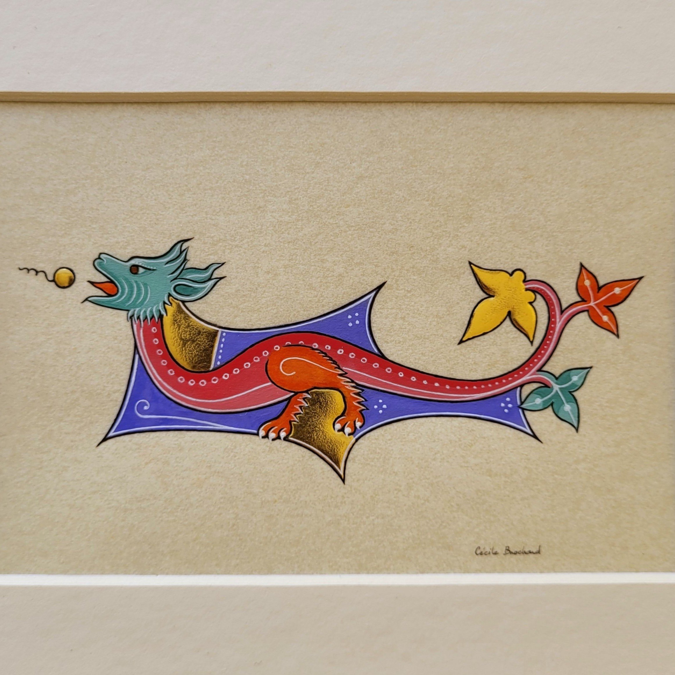 Petit dragon gothique &agrave; t&ecirc;te verte