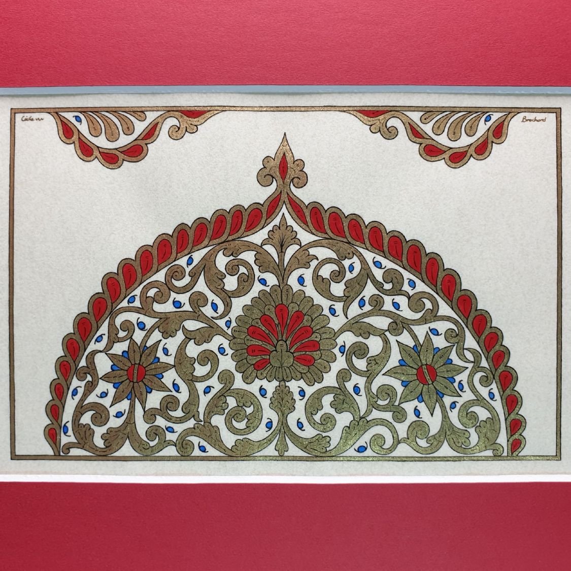 Gold/red/blue arabesque illumination