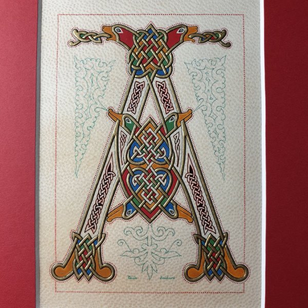 Illuminated letter A in French-Saxon style