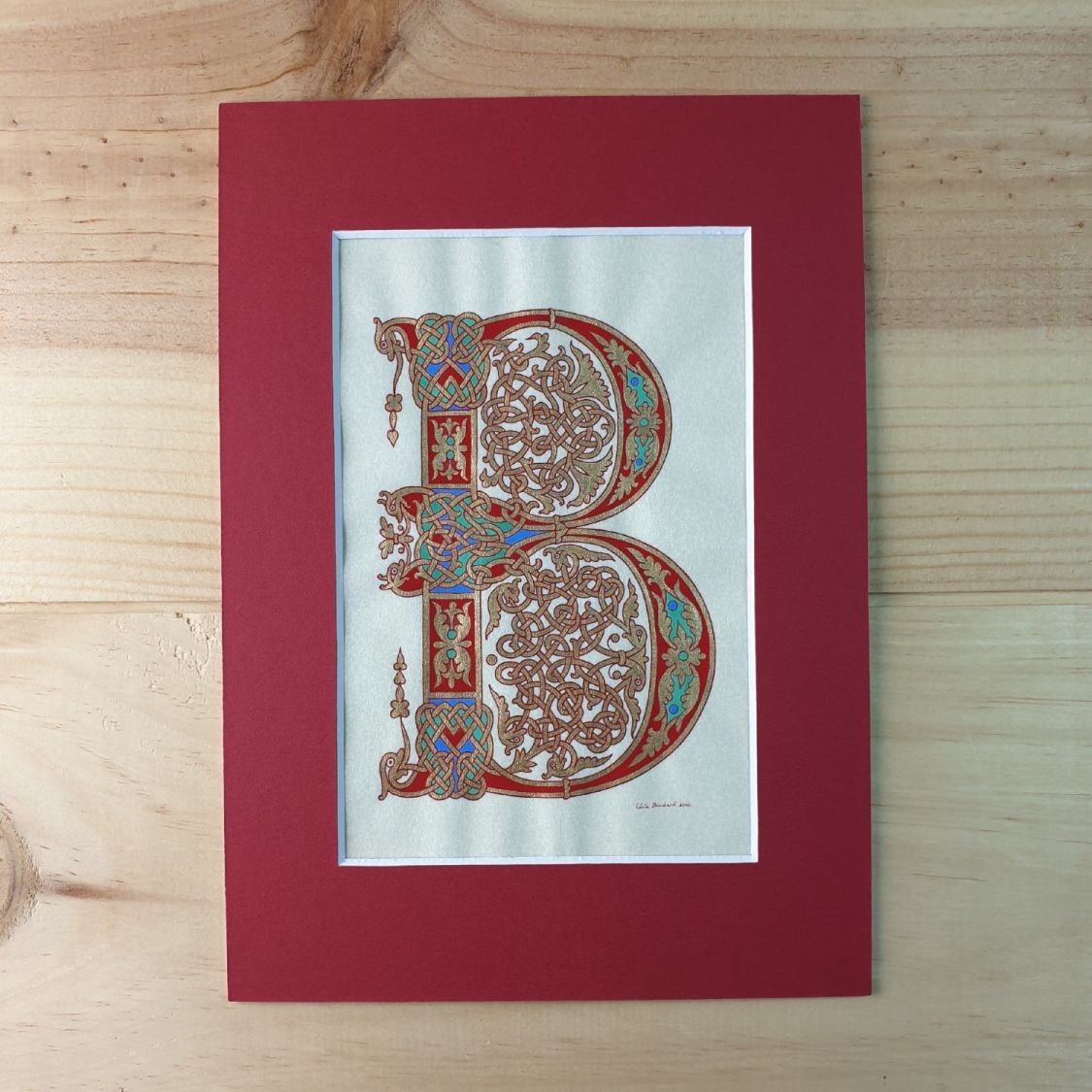 Illuminated letter B in Carolingian style