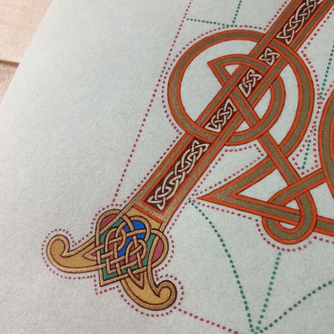 Illuminated letter A in French-Saxon style