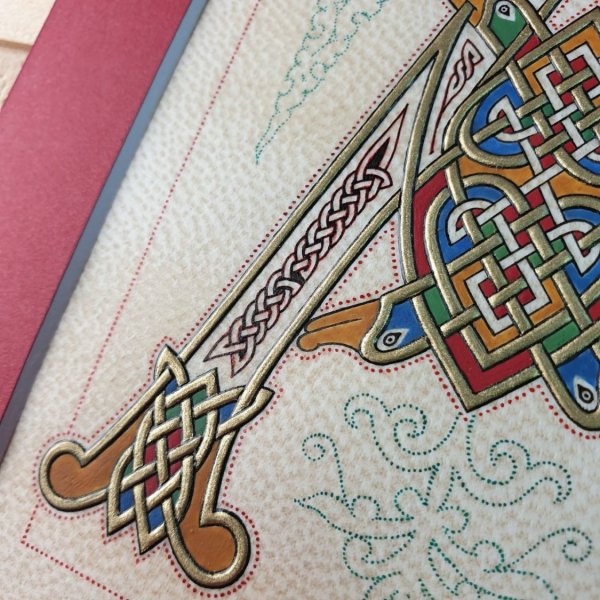 Illuminated letter A in French-Saxon style