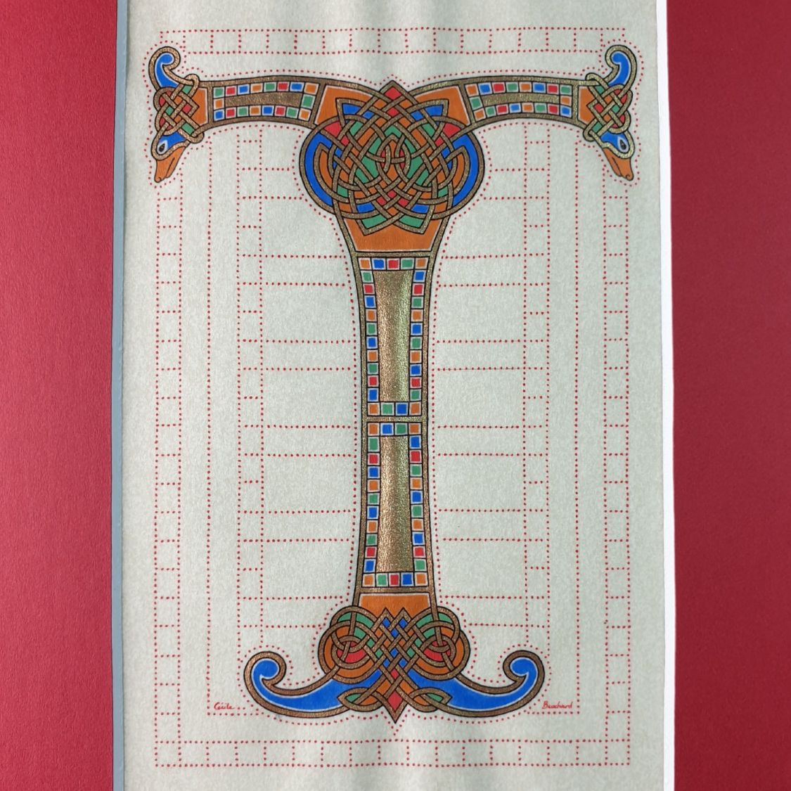 Illuminated letter T Franco-Saxon style