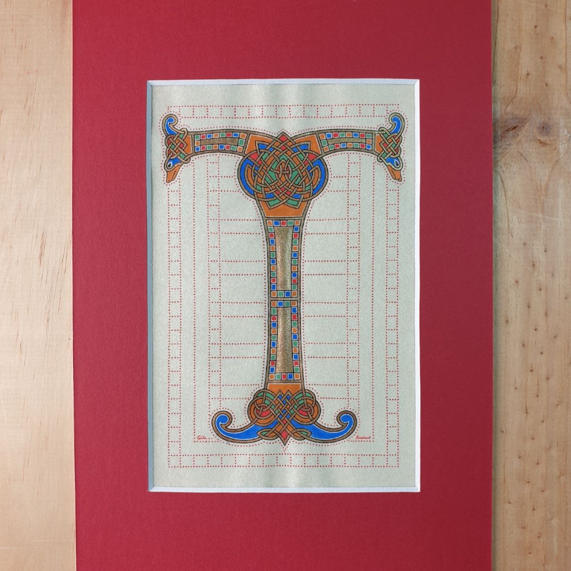 Illuminated letter T Franco-Saxon style