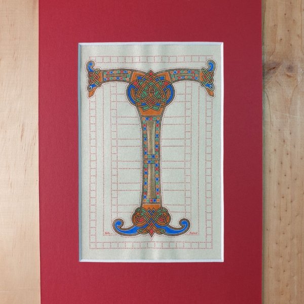 Illuminated letter T Franco-Saxon style