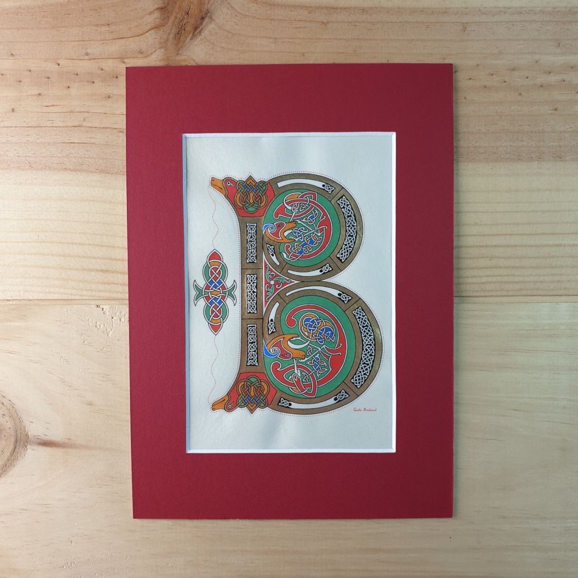 Illuminated letter B Franco-Saxon style