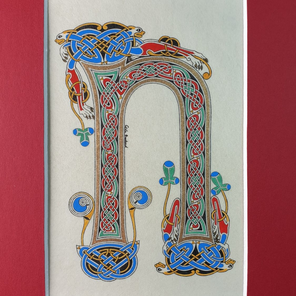 Illuminated letter N island style