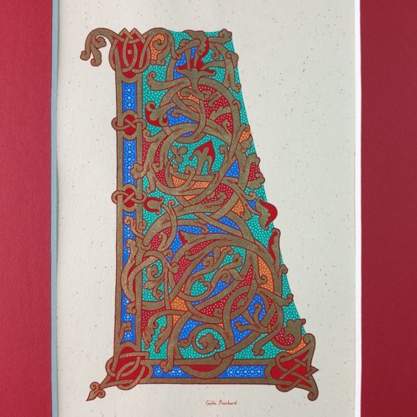 Illuminated letter L in Ottonian style