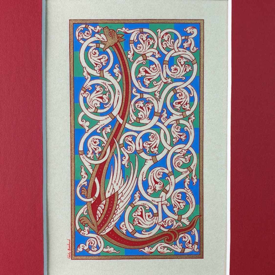 Illuminated letter L in roman style