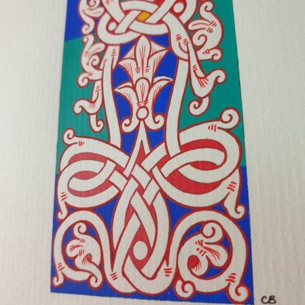 Illuminated letter I in roman style