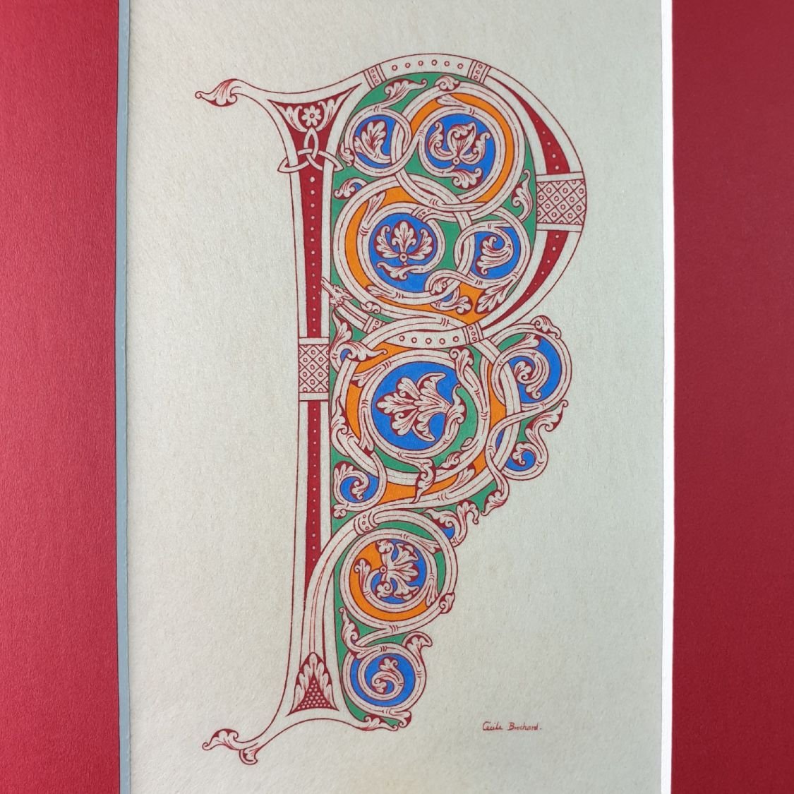 Illuminated letter P in Roman style