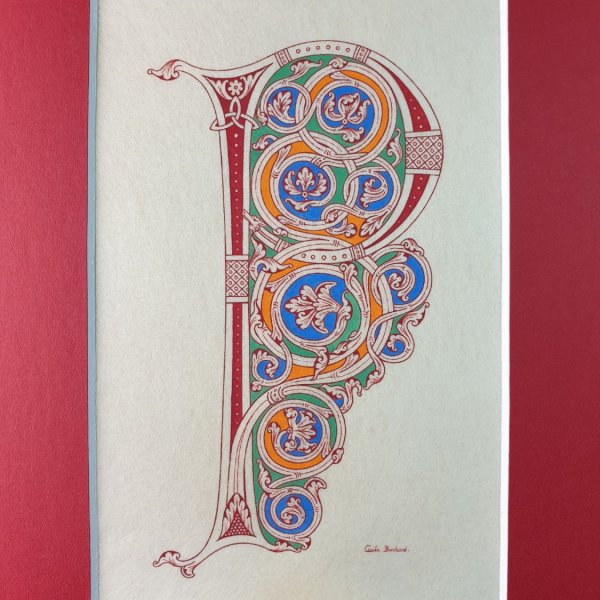 Illuminated letter P in Roman style
