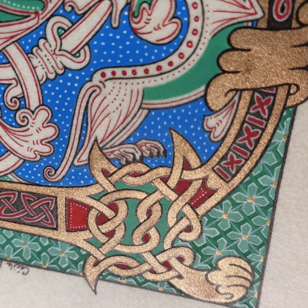 Illuminated letter D roman style