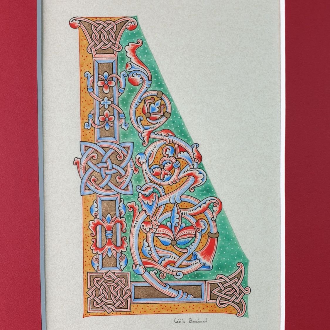 Illuminated letter L in roman style