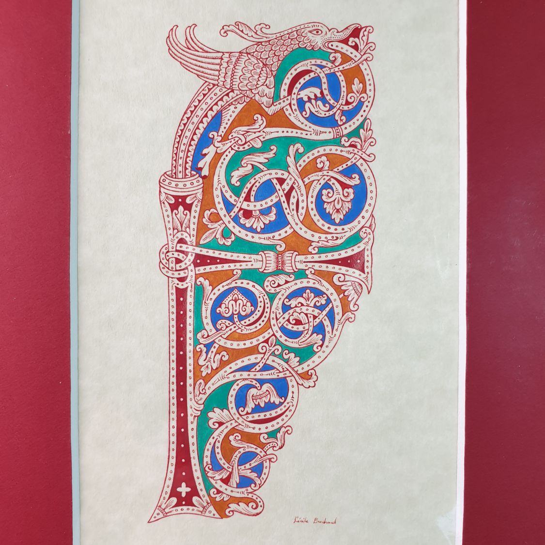 Illuminated letter F roman style