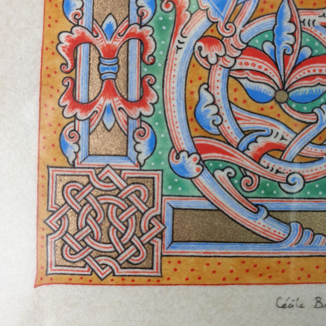 Illuminated letter L in roman style