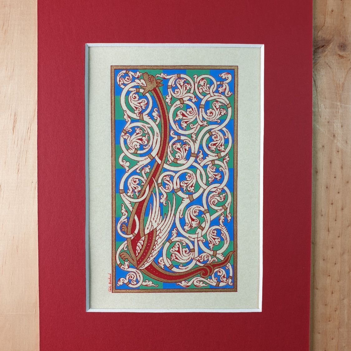 Illuminated letter L in roman style