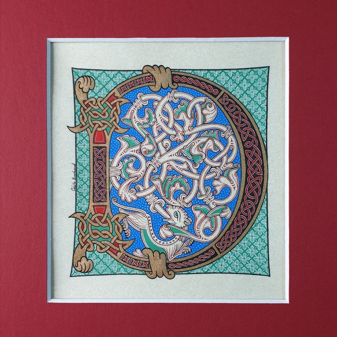 Illuminated letter D roman style