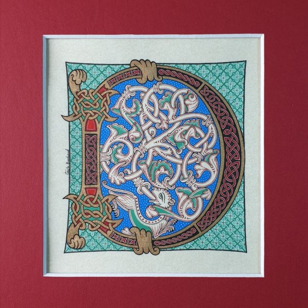 Illuminated letter D roman style