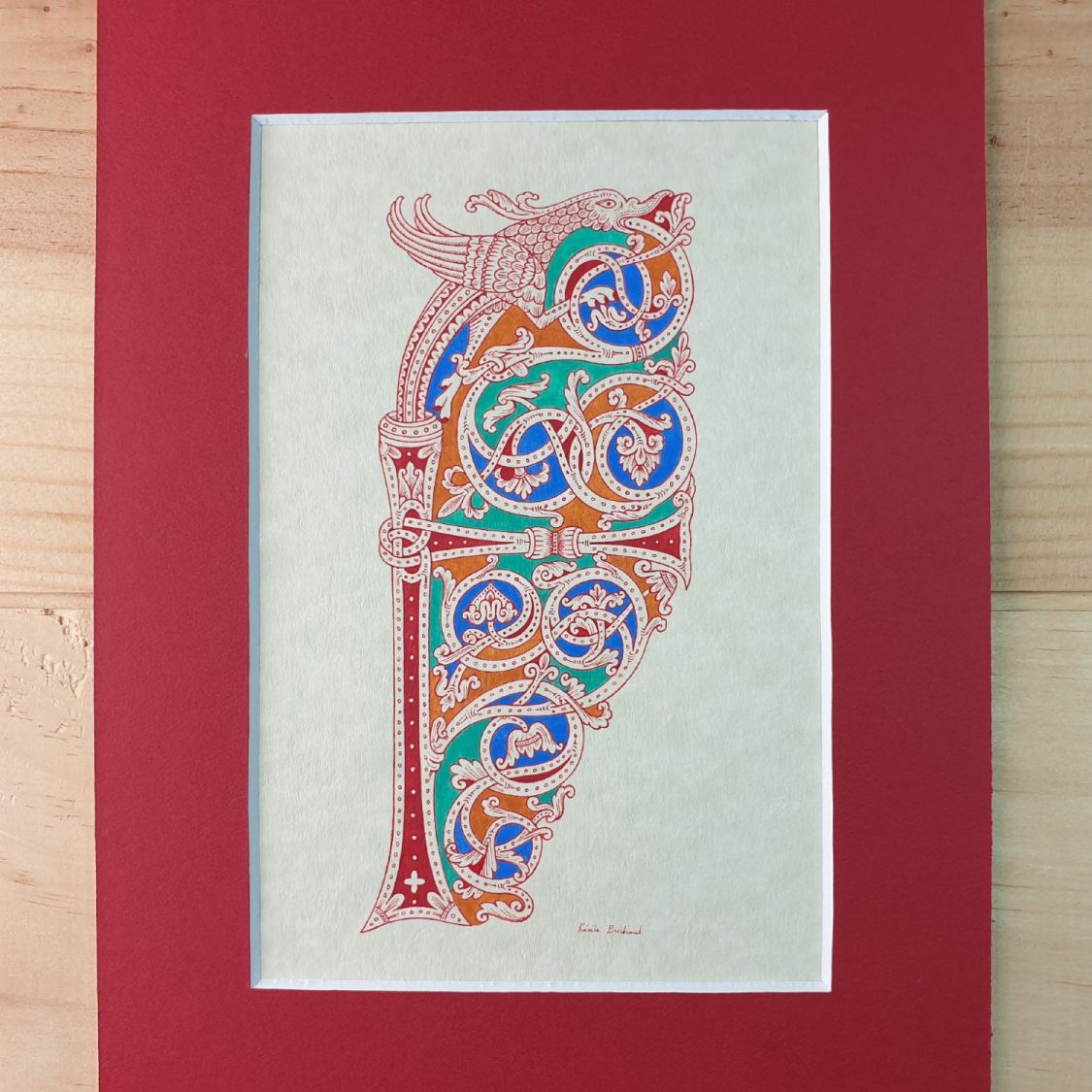 Illuminated letter F roman style