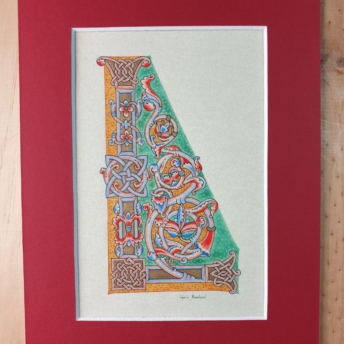 Illuminated letter L in roman style