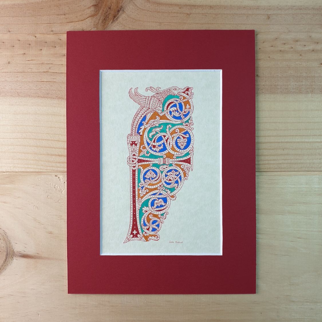 Illuminated letter F roman style