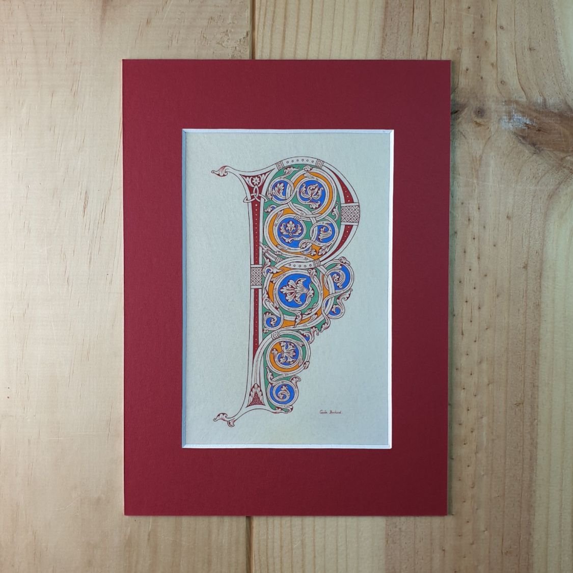 Illuminated letter P in Roman style