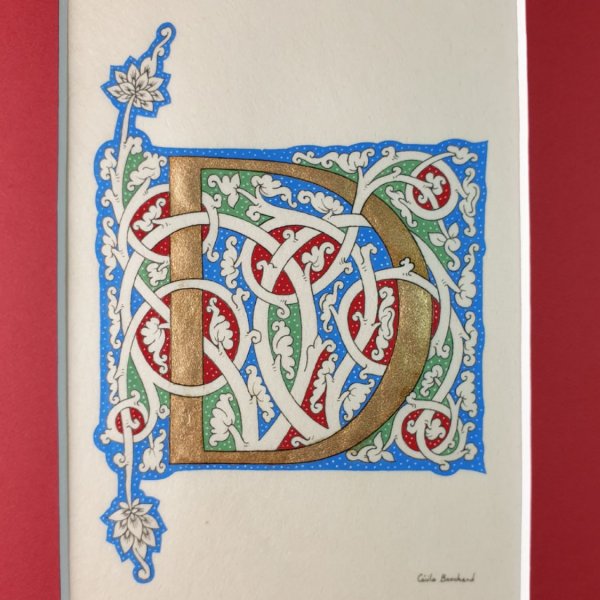 Illuminated letter D "white vine