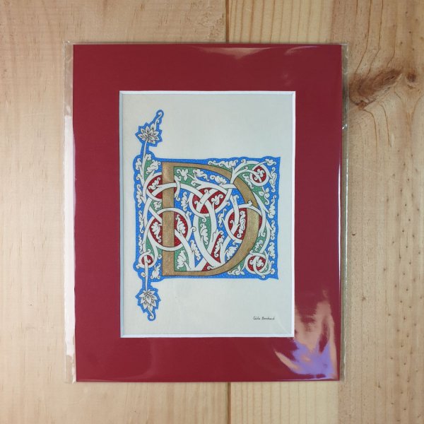 Illuminated letter D "white vine