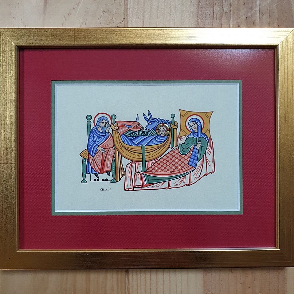 Miniature enlumin&eacute;e : Nativit&eacute;