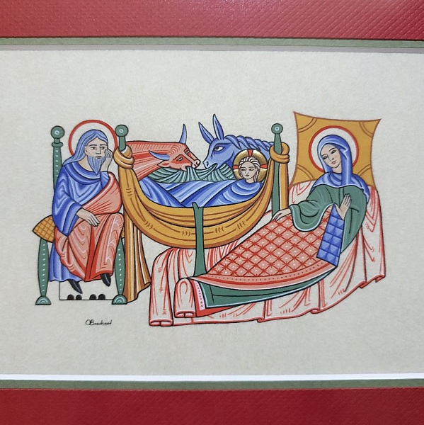 Miniature enlumin&eacute;e : Nativit&eacute;