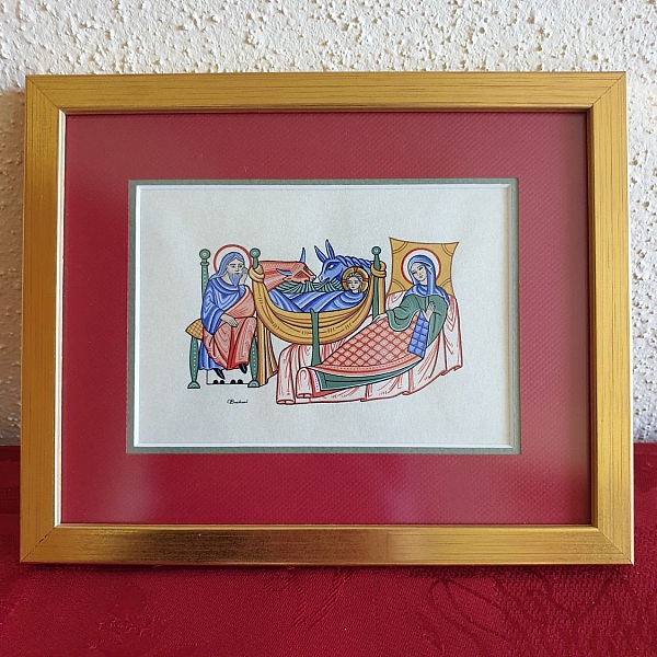 Miniature enlumin&eacute;e : Nativit&eacute;